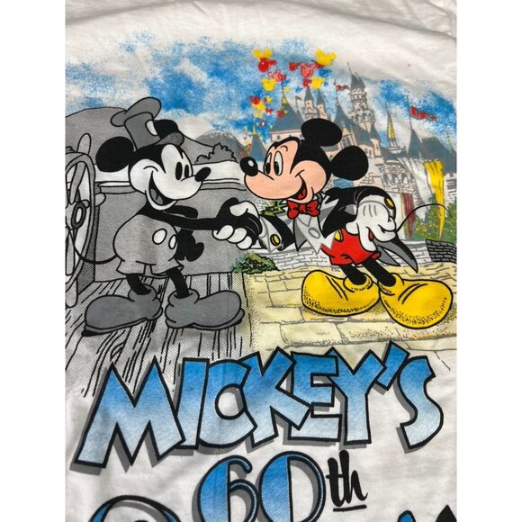 Vintage Mickey Mouse 60th Birthday Tee 1928-1988 Men's S 100% Cotton Disney - Picture 2 of 10